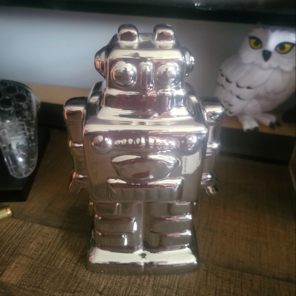 unknown Other Vintage Ceramic Robot Money Box Piggy Bank Silver